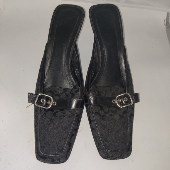 Y2K Coach Gwynne Black Heeled mules. Sz 7.5 - Picture 3 of 7